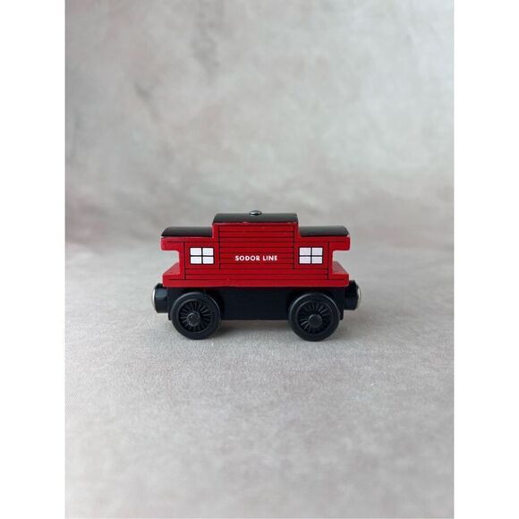 Vintage Thomas the Train Sodor Line Caboose Wooden Railway Vintage 2000 Red - Picture 4 of 8